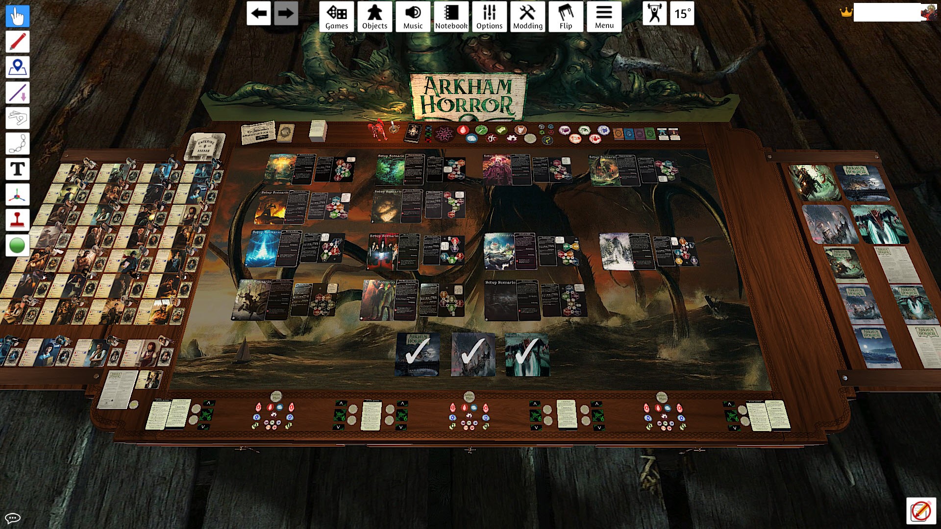 General view of the board in TTS.